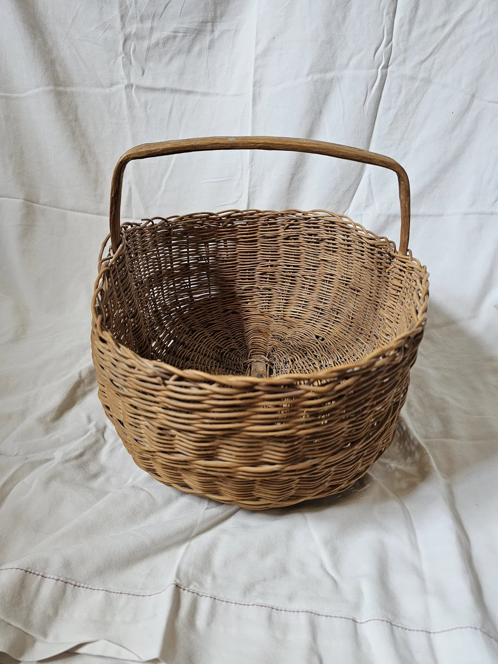 Natural Woven Brown Storage Basket with Handle - Home Accents